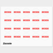 Broken Stamp Ronde Sticker (Vel)