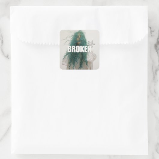 BROKEN teal-haired figure sticker (Sac)