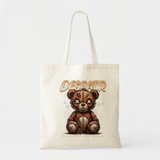 Broken Teddy Canvas tas - Worstelend maar sterk (Voorkant)