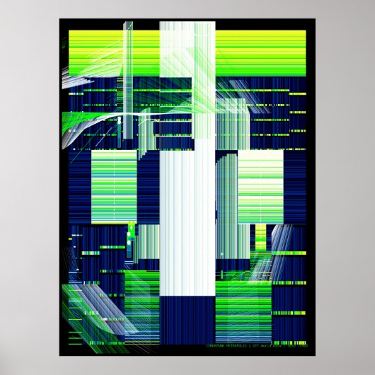 Broken Tv Glitch Art  Poster (Voorkant)