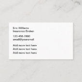 Broker d'assurance-maladie moderne élégant Cartes  (Dos)