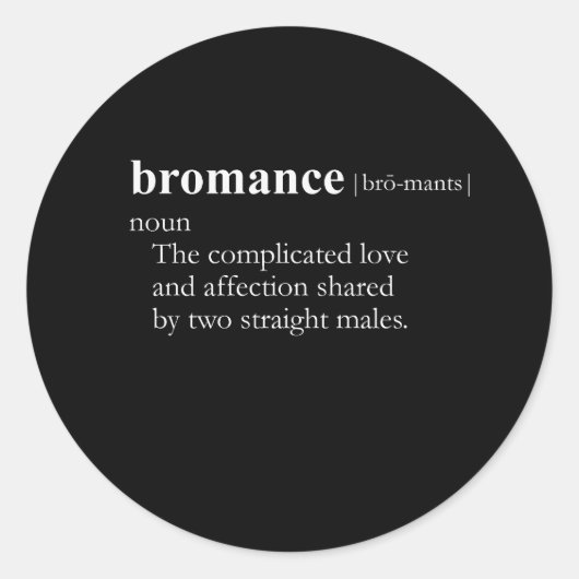 BROMANCE (definitie) Ronde Sticker (Voorkant)
