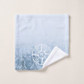 Brombalmonogram wintersparren bad handdoek (Wasdoekje)