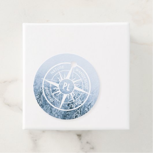 Brombalmonogram wintersparren bedankjes labels (In situ)