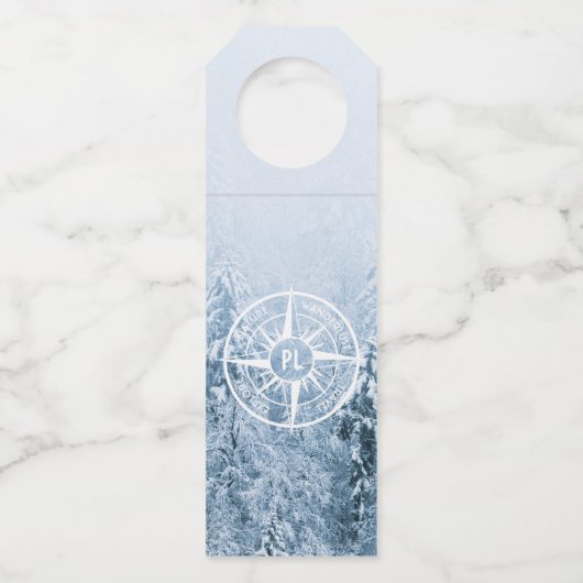 Brombalmonogram wintersparren flessenhanger (Voorkant)