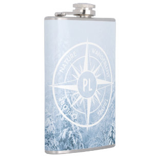 Brombalmonogram wintersparren heupfles