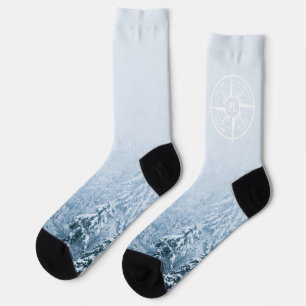 Brombalmonogram wintersparren sokken