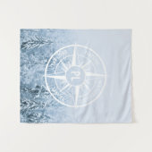Brombalmonogram wintersparren wandkleed (Voorkant (horizontaal))