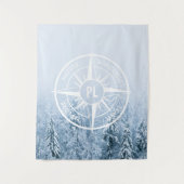 Brombalmonogram wintersparren wandkleed (Voorkant)