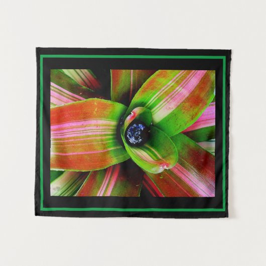 Bromeliad hart Tapestry Wandkleed (Voorkant (horizontaal))