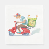 Bromfiets Pizza Levering Servet (Voorkant)