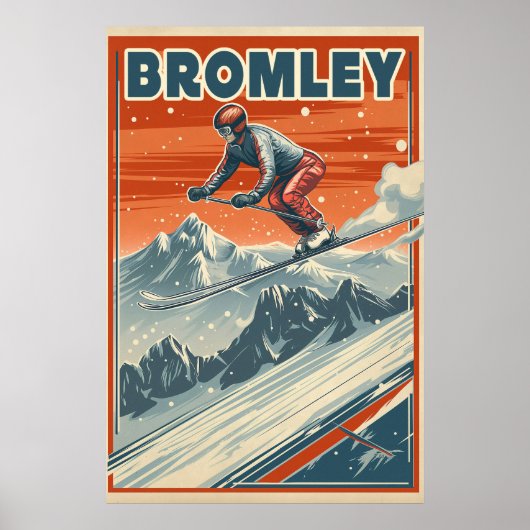 Bromley Mountain: Een ski-Poster Poster (Voorkant)