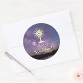 Bron en Top: Heilige Eucharistisch Ronde Sticker (Envelop)