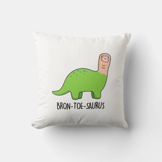 Bron-toe-saurus Grappige Dinosaurus Pun Kussen (Voorkant)