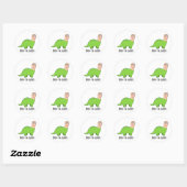 Bron-toe-saurus Grappige Dinosaurus Pun Ronde Sticker (Vel)
