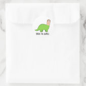 Bron-toe-saurus Grappige Dinosaurus Pun Ronde Sticker (Tas)