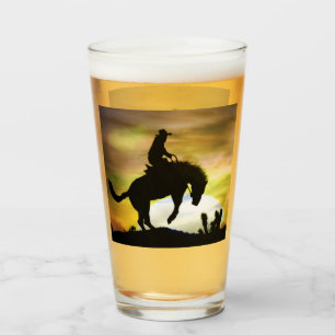 Bronc Rider Cowboy Verre de bière Boire Verre