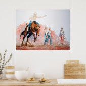 Bronc Riding Cowboy Poster (Keuken)