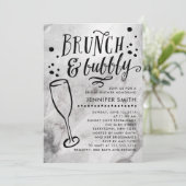 Bronch en marbre et invitation à la douche nuptial (Debout devant)