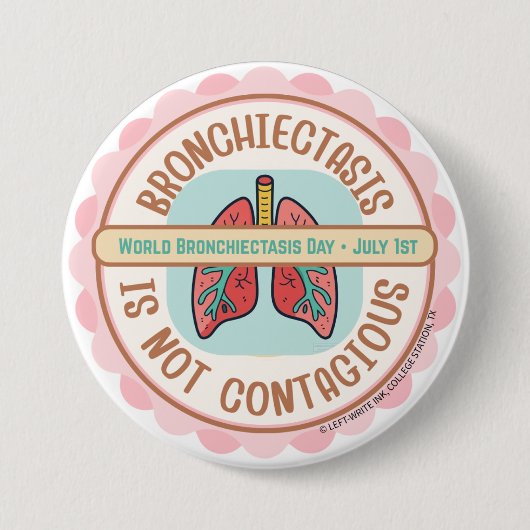 BRONCHIECTASE-BEWUSTZIJN RONDE BUTTON 7,6 CM (Voorkant)