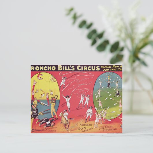 Broncho Bill's Circus, Birmingham c.1890-1910 Briefkaart (Staand voorkant)