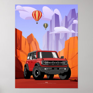 Bronco Off Road Avontuur Voertuig Illustratie Poster