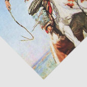 “Bronco Rider” Westerse kunst van W Herbert Dunton Tissuepapier (Detail)