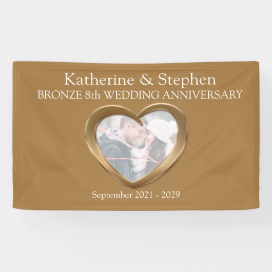 Brons 8e trouwdag hart foto banner (Horizontaal)