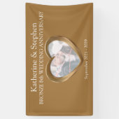 Brons 8e trouwdag hart foto banner (Verticaal)