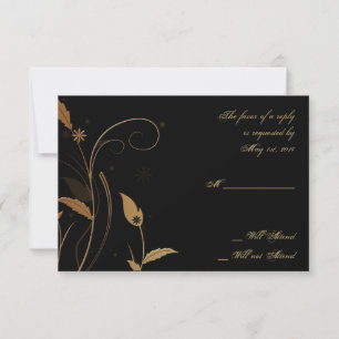 Brons Art Deco Peacock en Floral Response Kaart