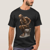 Brons beeld "De denker" Humor T-shirt (Voorkant)