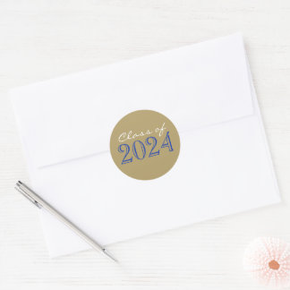 Brons & Blauw Afstuderen Envelop Seal Stickers