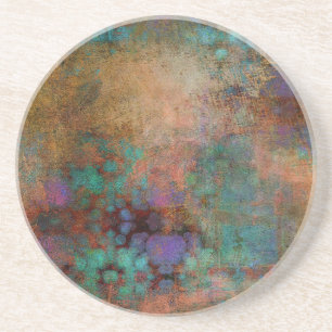 Brons, Blauwgroen, Paars Abstract Zandsteen Onderzetter