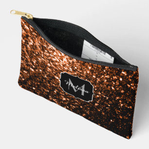 Brons bruin faux glitter fonkelt Monogram Etui