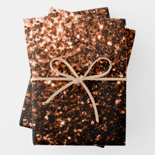 Brons bruin faux glitter schittert inpakpapier vel