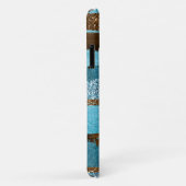 Brons en aquamarijn folie- en glinsterstrepen Case-Mate iPhone case (Achterkant/rechts)