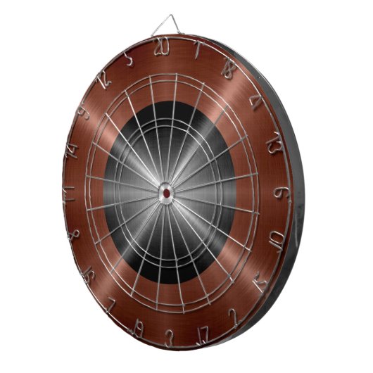 Brons en grijs roestvrij staal dartbord (Voorkant Rechts)