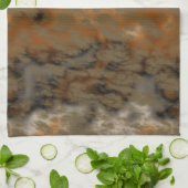 Brons en Kopermarmer Abstract Theedoek (Gevouwen)