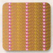 Brons en roze Floral Violet patroon Bier Onderzetter (Voorkant)