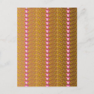 Brons en roze Floral Violet patroon Briefkaart