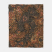 Brons en Roze Steen Abstract Fleece Deken (Voorkant)