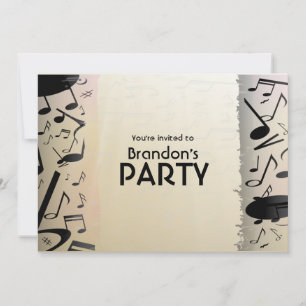 Brons en Zwarte Muzieknoten Kaart