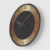 Brons- en zwarte wandklok grote klok (Hoek)