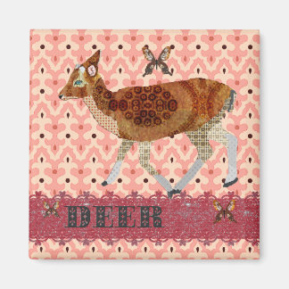 Brons Fawn & Vlinders Damast Magnet Magneet