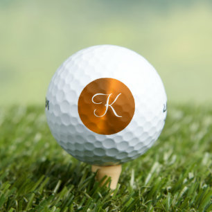 Brons glanzend faux metal monogram golfballen