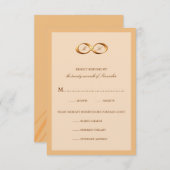 Brons koper Infinity Hand gesp bruiloft RSVP (Voorkant / Achterkant)