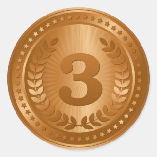 Brons medaille 3e plaats winnaar sticker