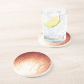 Brons metaalleder zandsteen onderzetter (Zijkant)