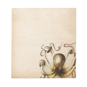 Brons Octopus Aged Sepia Steampunk Travel Notitieblok