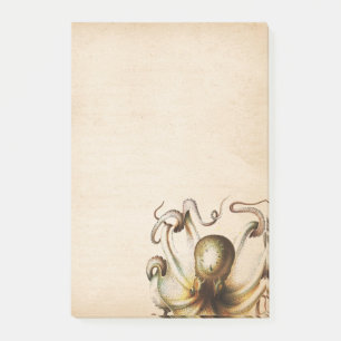 Brons Octopus Aged Sepia Steampunk Travel Post-it® Notes